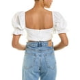 thumbnail image 2 of Just Bee Queen womens  Calla Linen-Blend Top, XL, White, 2 of 3