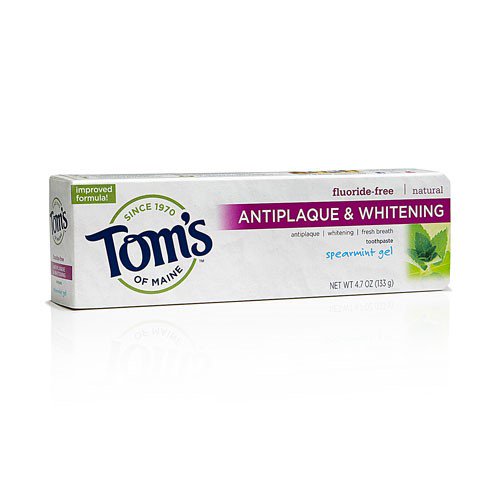 Tom's Of Maine AntiPlaque And Whitening Toothpaste Spearmint Gel, 4.7 Oz