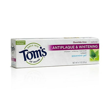 Tom's Of Maine Anti-Plaque And Whitening Toothpaste Spearmint Gel, 4.7
