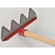 12 in Steel Fire Rake, 4 Tines, 60 in L Wood Handle LW12-60