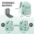 thumbnail image 3 of XJ-HOME 40L Travel Backpack, Large Expandable Carry-On Luggage Backpack, Flight-Approved, Waterproof Hiking Casual Daypack with USB Charging Port for Men Women, Fits 17.3" Laptop(Light Cyan), 3 of 6