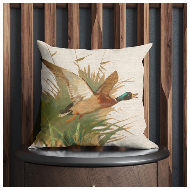 Funda de almohada Icotoibabie Linen Mallard Duck 45 cm x 45 cm