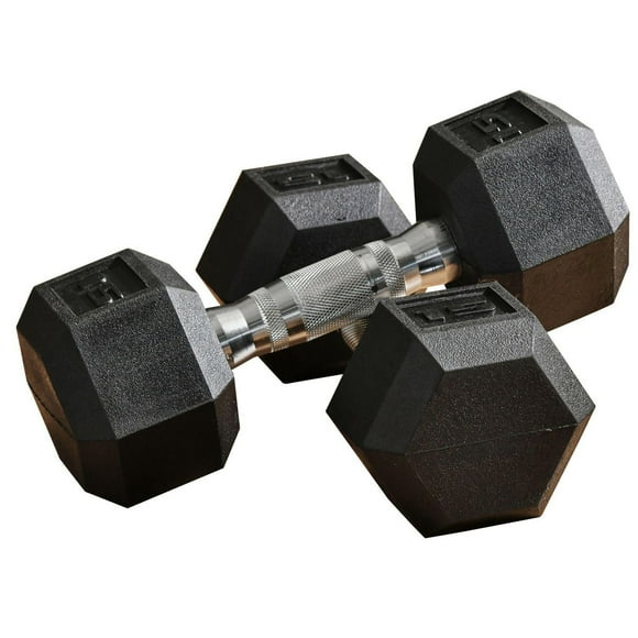 Soozier 30lbs Rubber Dumbbells Weight Set for Body Fitness Training