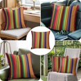 thumbnail image 6 of Mexican Stripes Throw Pillow Cover Rainbow Colorful Stripe Gradient Cotton Linen Cushion Cover Throw Pillow Case with Invisible Zipper for Couch Sofa Bed Chair Car 24x24 Inch, 6 of 9