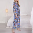 thumbnail image 3 of Fotbe Fastfoods Conjunto de Pijama de Manga Larga para Mujer con Estampado, Ropa de Dormir de 2 Piezas, Conjunto de Casa Suave y Cómodo con Bolsillos-Medium, 3 of 7