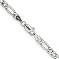 thumbnail image 3 of 14K White Gold Figaro Chain Necklace 24 inch 4.4 mm Semi-Solid with Lobster Clasp, 3 of 4