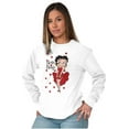 thumbnail image 4 of Retro Betty Boop Cartoon Hearts Women's Long Sleeve T Shirt Brisco Brands S, 4 of 5