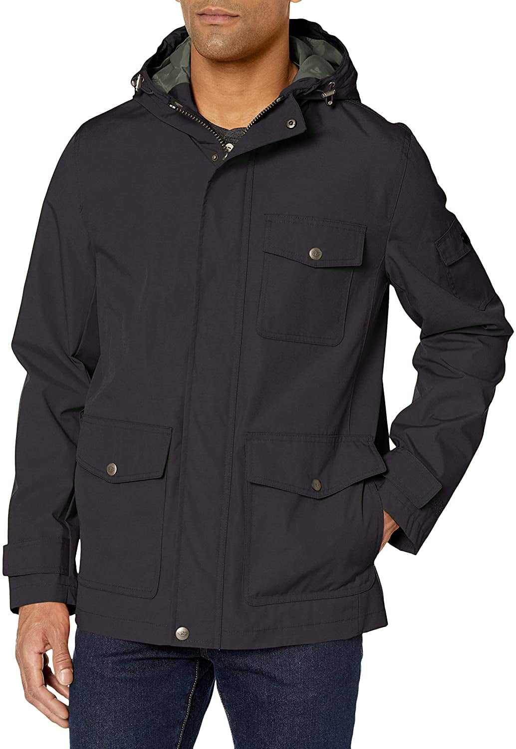 Dockers Men's Thorn Trail Cloth Waterproof Rain Slicker Jacket, Black ...