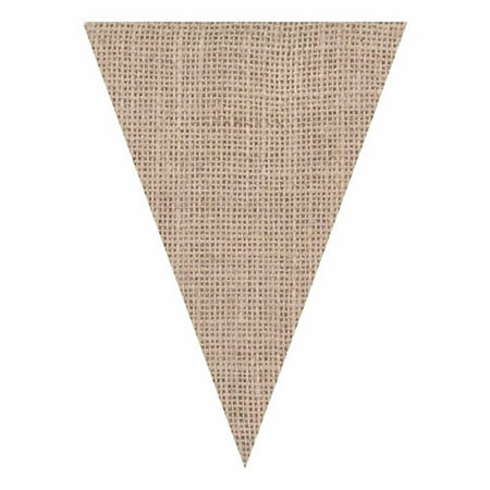 Laminated Die-Cut Burlap, Pennants, Natural, 3 Packs
