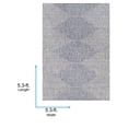 thumbnail image 3 of Livabliss Outdoor Rugs, 5ft Round Eagean Global Navy Round Area Rug for Patio, Porch, Deck, Backyard, Waterproof Indoor Outdoor Carpet (5'3" x 5'3"), 3 of 7