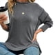 thumbnail image 2 of Sudaderas Holgadas de Larga para Mujer, de Canalé, con Abertura Lateral y Dobladillo Alto y Bajo, para Otoño Negro L, 2 of 7