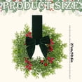 thumbnail image 2 of Mini Christmas Wreaths for Kitchen Cabinet with Bow,Small Xmas Norfolk Wreath Decoration,Artificial Cedar Berry Snowy, Farmhouse Xmas Hanging Decor for Window Wall Front Door (Z1-green velvet), 2 of 4