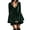Green #09, variant on Women Bell Sleeve Dress Pearl Trim V Neck Flowy Layered Velvet Mini Dress XL