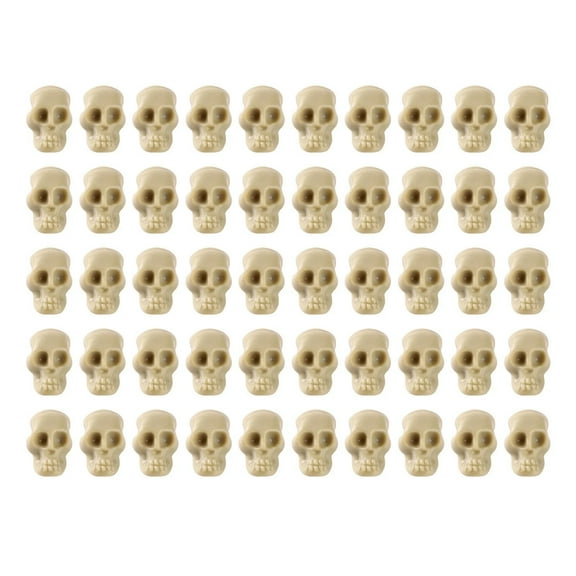 putnchl 50 Pieces Halloween Plastic Skulls, Horror Decorations, Miniature Decorations Halloween Decorations For DIY Halloween Crafts Home Prank Props Party Favors