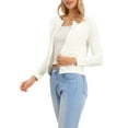 thumbnail image 4 of INSPIRE CHIC Elegant Shrugs for Women's Long Sleeve Open Front Bolero Shrug XS White, 4 of 6