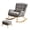 Gray, variant on Mid-Century Glider Chair with Ottoman Set,Upholstered Rocking Armchair Indoor with Soft Seat and High Backrest for Nursery Living Room Bedroom