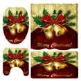 thumbnail image 2 of Décorations de Noël Produits de Salle de Bain Extérieurs Ensemble de Rideau de Douche de Noël 4 Pcs avec Tapis Ensembles de Salle de Bain avec Douche Buse de Douche, 2 of 8