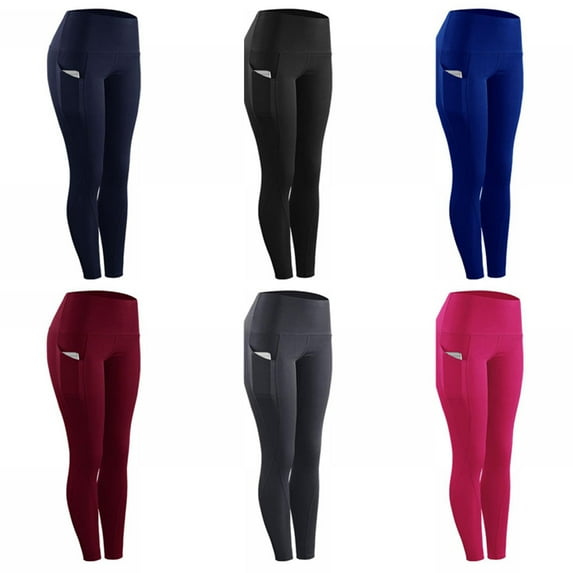 Yoga Pants for Women - High Waisted Tummy Control Stretch Leggings with Side Pockets for Workout, Running