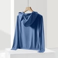 thumbnail image 7 of GaThRRgYP Women's Summer Sunscreen Jacket for Outdoor Fun,Woman Casual Solid Sports Hooded Long Sleeve Zipper Sun-proof High Elastic Sky Blue L, 7 of 7