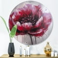 thumbnail image 2 of Designart "Delicate Poppy Pink II" Floral Poppy Metal Round Art Living Room, 2 of 5