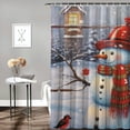 thumbnail image 2 of Pratyus Snowman Shower Curtain for Chic Elegant Bathroom Decor with Hooks, Christmas Theme, Polyester Fiber, Washable, Various Sizes 69"x72, 2 of 7