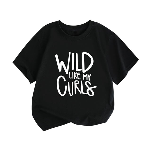 Birdeem Chemises pour Filles Été Nouvelles Chemises pour Enfants T-Shirt Graphique à Manches Courtes Col Rond Crop Top pour Filles et Garçons de 3 à 14 Ans T-Shirt Décontracté Haut Court