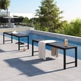 thumbnail image 4 of Vicllax Outdoor Benches Garden Bench Metal Modern Style 51.2"Lx13.4"Wx17.1"H for Porch Black(1Pcs), 4 of 9