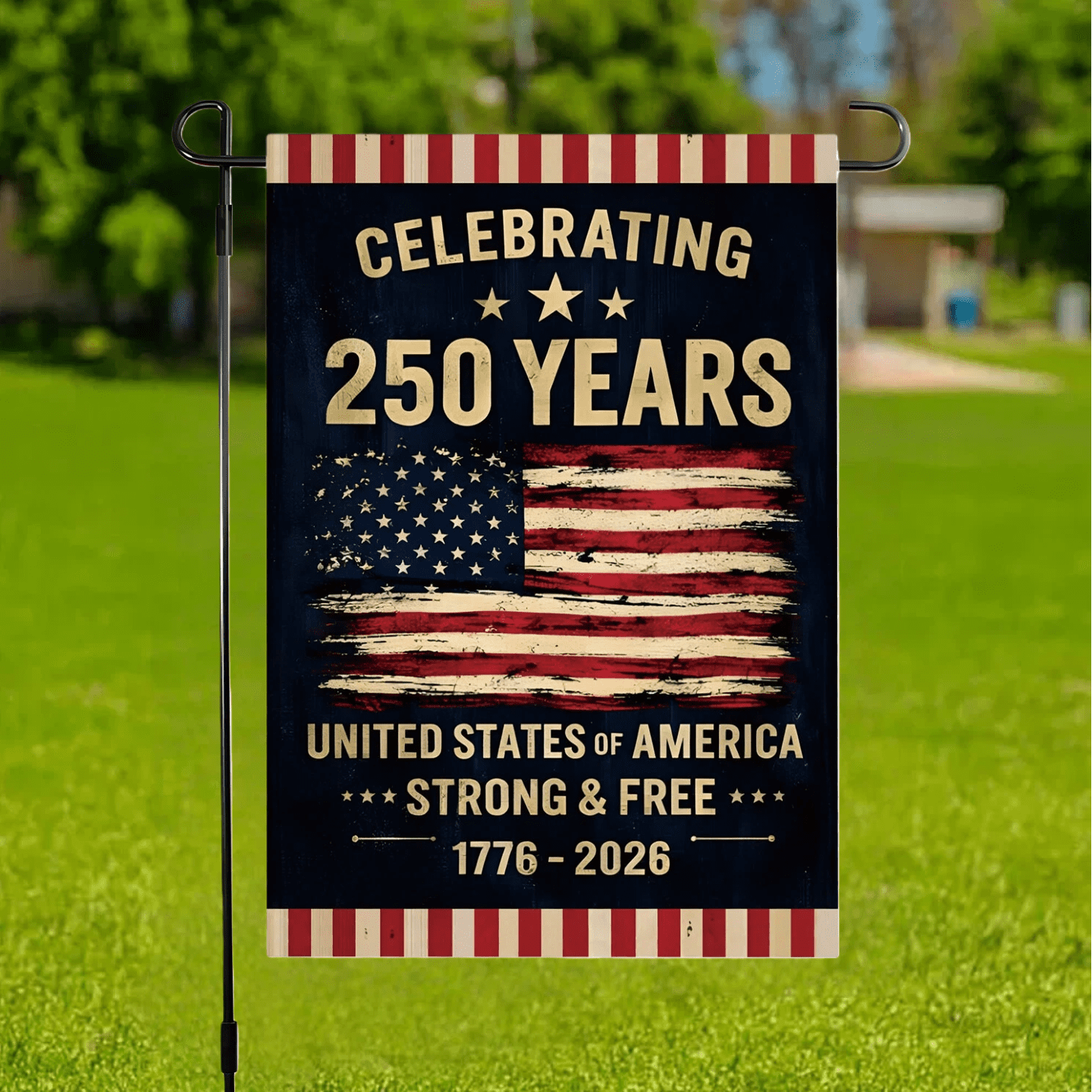 4Pcs 250th Anniversary Flag Doubleside Celebrating 250 Years Anniversary Flags Retro 1776-2026 Patriotic Flags for Outdoor Lawn Garden Decor Polyester