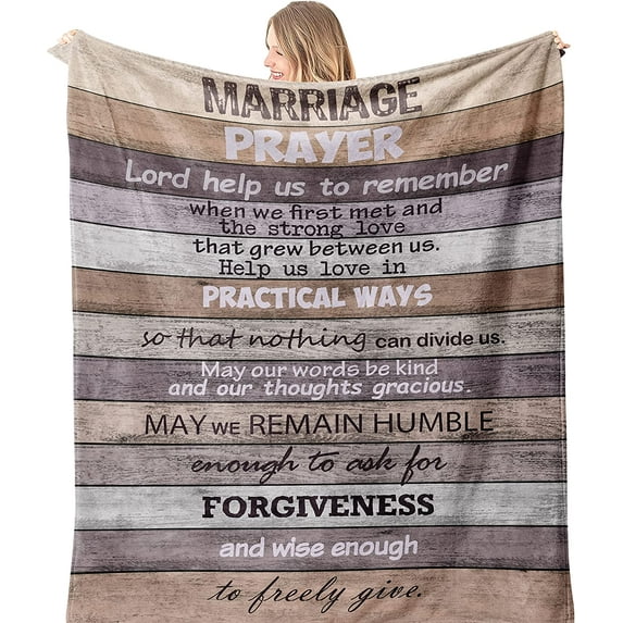 Sonernt Wedding Prayer Throw Blankets, Anniversary Engagement Gifts, Valentine's Day, Birthday, Fiance Gifts