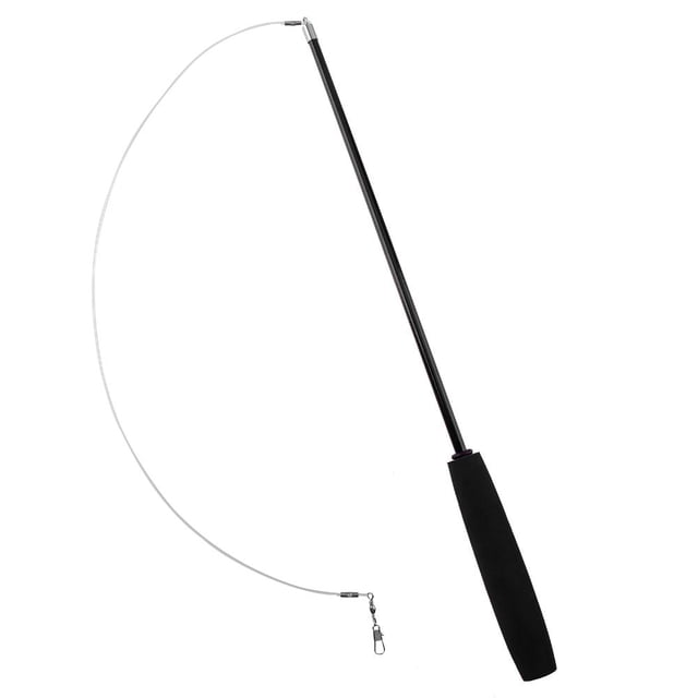 Cat Teaser Wands, caña de pescar retráctil varita Cat Teaser Rod Toy (negro)