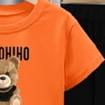 thumbnail image 5 of Amidoa Girls 2 Piece Outfits Summer Clothes Cotton Short Sleeve T-Shirt and Shorts Casual Kids Clothing Sets,Orange Size 3T, 5 of 5