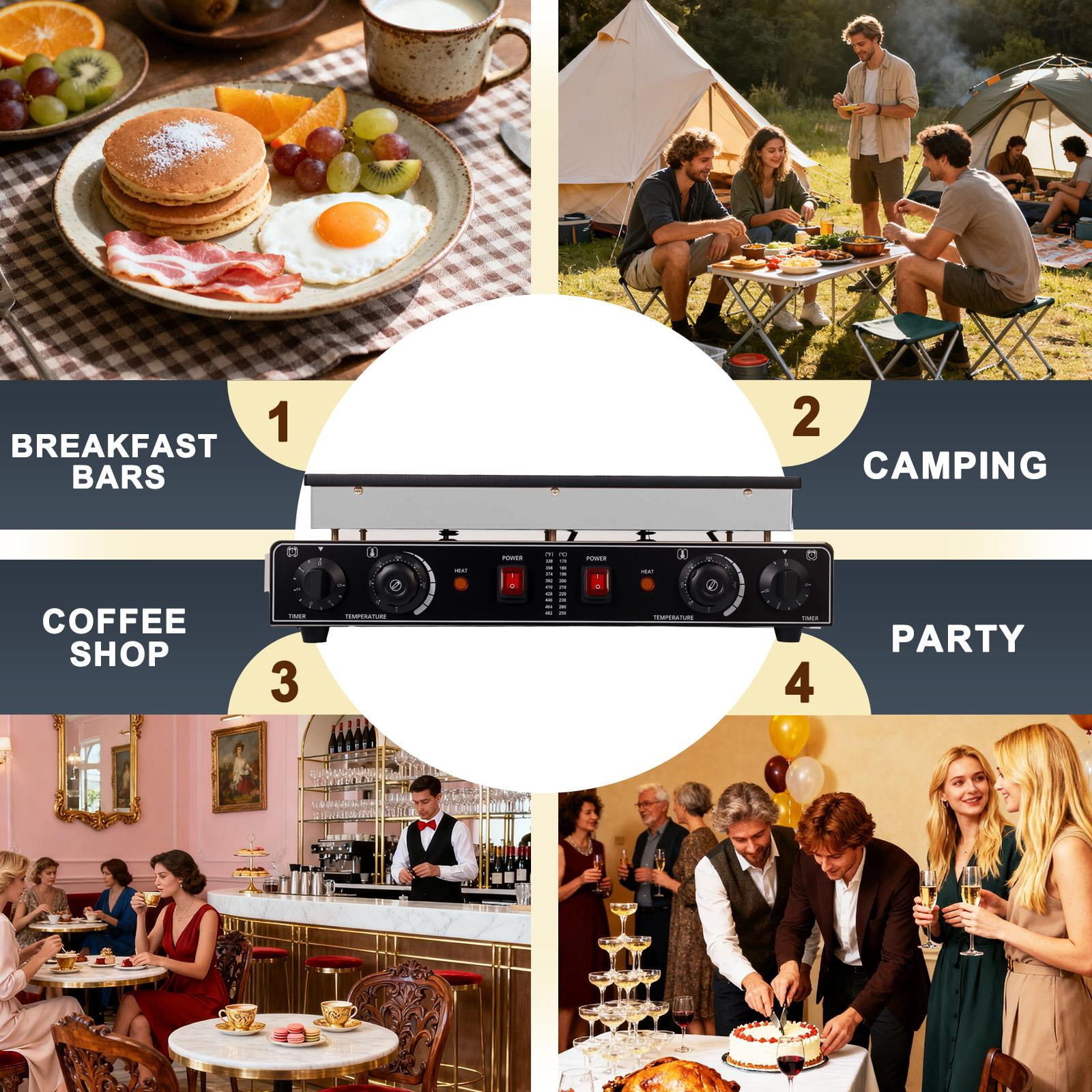 Tanfengu 1800W  Mini Pancake Maker, 50-Hole Electric Baker Machine , Electric Nonstick Waffle Maker with Non-stick, Adjustable Temperature & Timer,Black