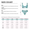 thumbnail image 2 of Kdxio Teal Turquoise Wood Print Women's 2 Piece High Waisted Wrap Spaghetti Strap Summer Swimsuit Bikini Set-Small, 2 of 5