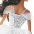thumbnail image 3 of Barbie Signature 2021 Holiday Doll (12-inch, Brunette Hair) in Silver Gown, with Doll Stand and Certificate of Authenticity, Gift for 6 Year Olds and Up Barbie -, 3 of 6