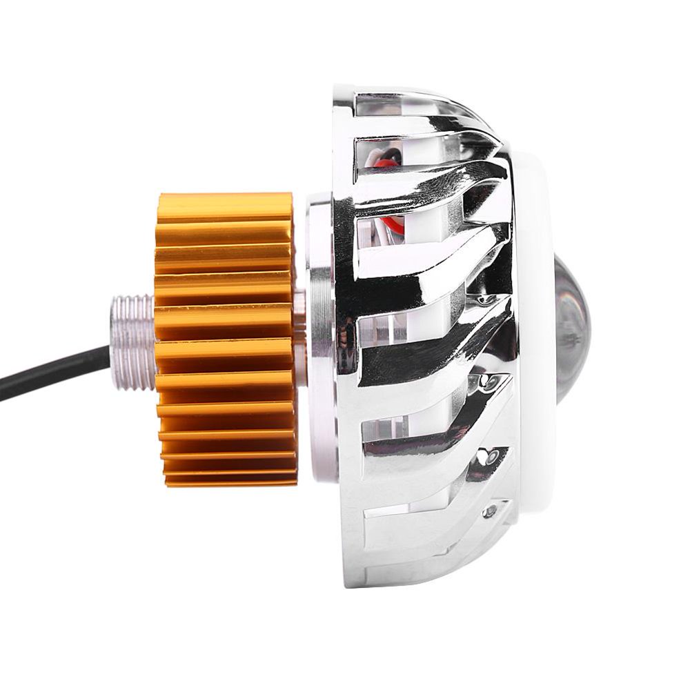 Tebru Motorcycle LED Headlight Projector Lens Dual Angel Devil Eye Head