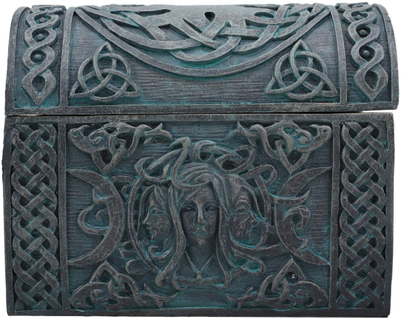 Ebros Celtic Triple Goddess Mother Maiden Crone Decorative Jewelry Box 4.75"W