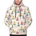 thumbnail image 2 of Bingfone Reto Marine Nautical Men's Drawstring Hoodie Long Sleeve Pocket Sweatshirts-XX-Large, 2 of 6