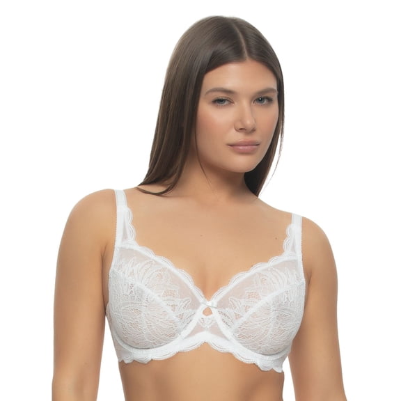 Women's Paramour by Felina Peridot Lace Bra 115073 Color: White Size: 36 DDD
