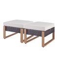 thumbnail image 3 of Giantfurnni Patio Ottomans Set of 2, Outdoor Wicker Footrests for Porch Deck Balcony, 3 of 9