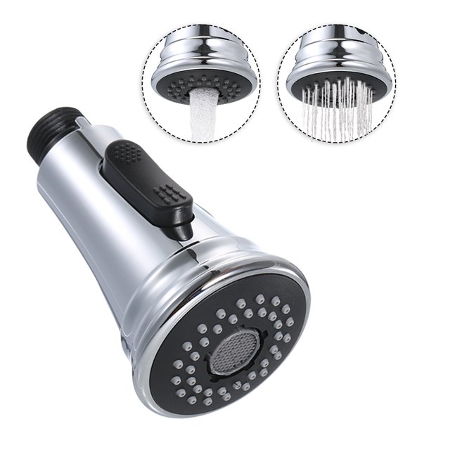 Pull Down Spray Head 2-Functions with Check Valve Kitchen Replacement Head Parts G1/2 Connections Pull Out Spray Head Nozzle Polised Chrome