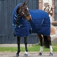 thumbnail image 1 of Rambo Vari-Layer Plus Stable Blanket (450g Heavy, 200g Hood), Navy (White Trim), Size: 63, 1 of 1