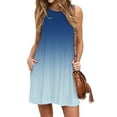 thumbnail image 3 of B91xZ Robes Printemps Été Robe Courte Sans Manches Col en V Florale de Fête avec Poches, Bleu Clair m, 3 of 4