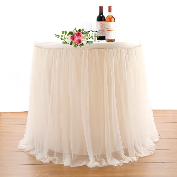 QueenDream - Camino De Mesa De Gasa De 10 Pies, Color Blanco, Transparente, Rústico, Para Boda, Elegante