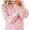 Pink, variant on Women's Casual Solid Color Thickened Warm Sweater Patchwork O Neck Top Winter Beige M