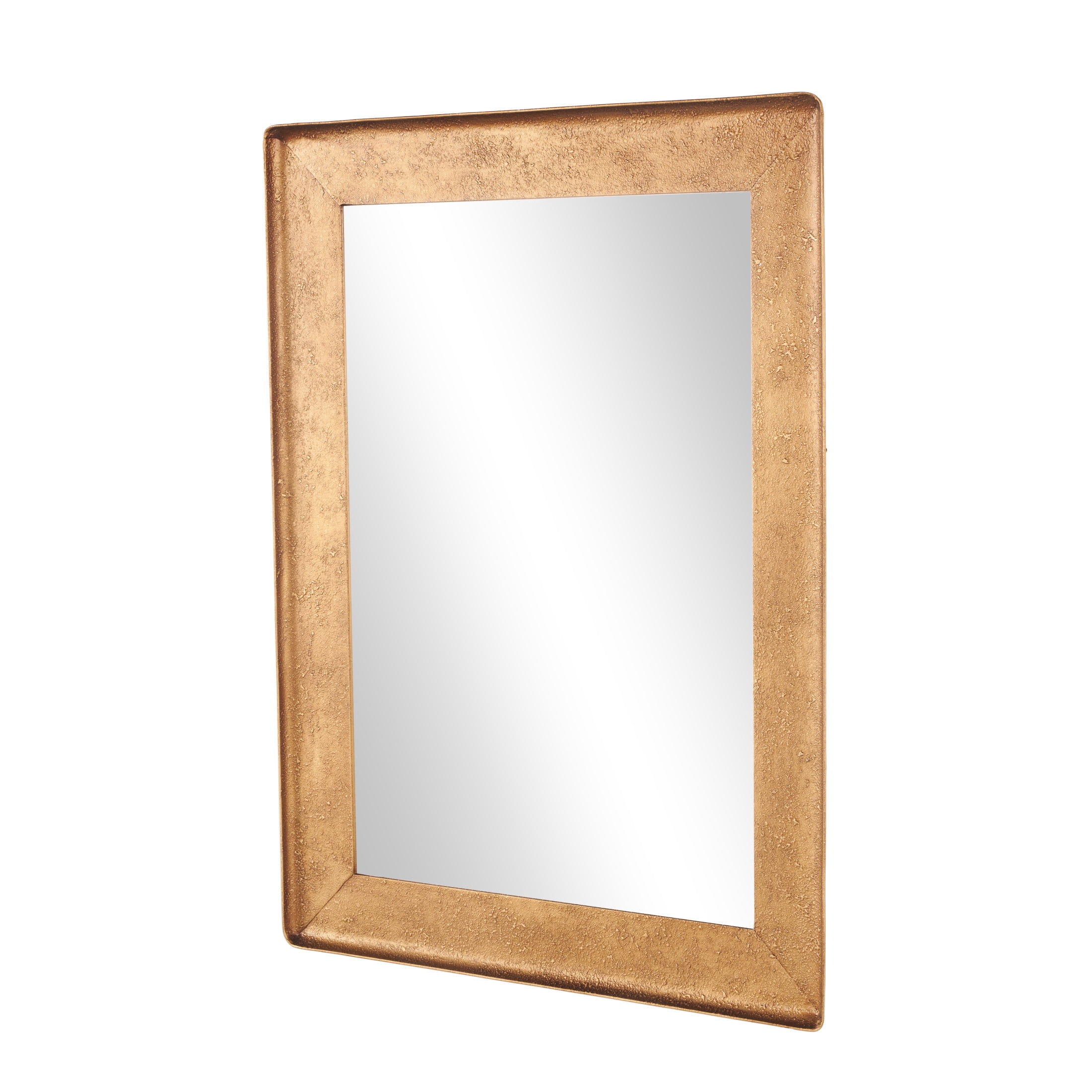 DecMode 29" x 38" Gold Wall Mirror with Textured Frame