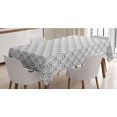 thumbnail image 1 of Floral Tablecloth, Outline Drawings of Hand Drawn Lotus Flowers on a Plain Background, Rectangle Satin Table Cover Accent for Dining Room and Kitchen, 60" X 90", Charcoal Grey and White, by Ambesonne, 1 of 2