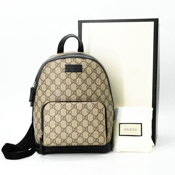 Pre-Owned GUCCI GG Supreme Backpack Canvas and Leather 429020 (Good)