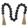 thumbnail image 3 of Large Wood Bead Garland Decorative Beads with Tassels, 49.2" Long Wooden Beads Garland, Coffee Table Decor, Perfect Boho Farmhouse Bookshelf Mantel Tray Centerpiece Ornament, 3 of 5