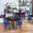 thumbnail image 2 of Tables > Height Adjustable > Round Table & Chair Sets, 48 W, 48 L, 23-34 H, Mahogany, 2 of 6