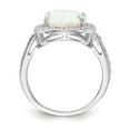 thumbnail image 2 of Cheryl M 925 Sterling Silver Rhodium-plated CZ & Created Opal Oval Ring Size: 8; for Adults and Teens; for Women and Men, 2 of 5